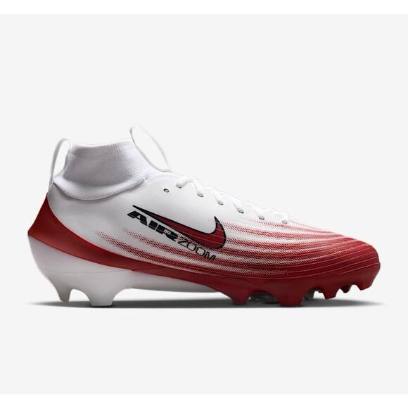 Nike Air Zoom Vapor Pro 1 White Crimson Football Cleats HM8850-102 Men's Size 8 - Picture 3 of 6